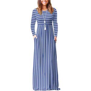 EUOVMY Women's Long Sleeve Loose Maxi Dresses Casual Long Dresses with Pockets